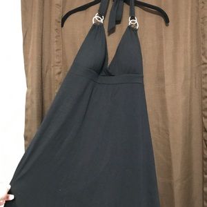 Black halter cover up dress